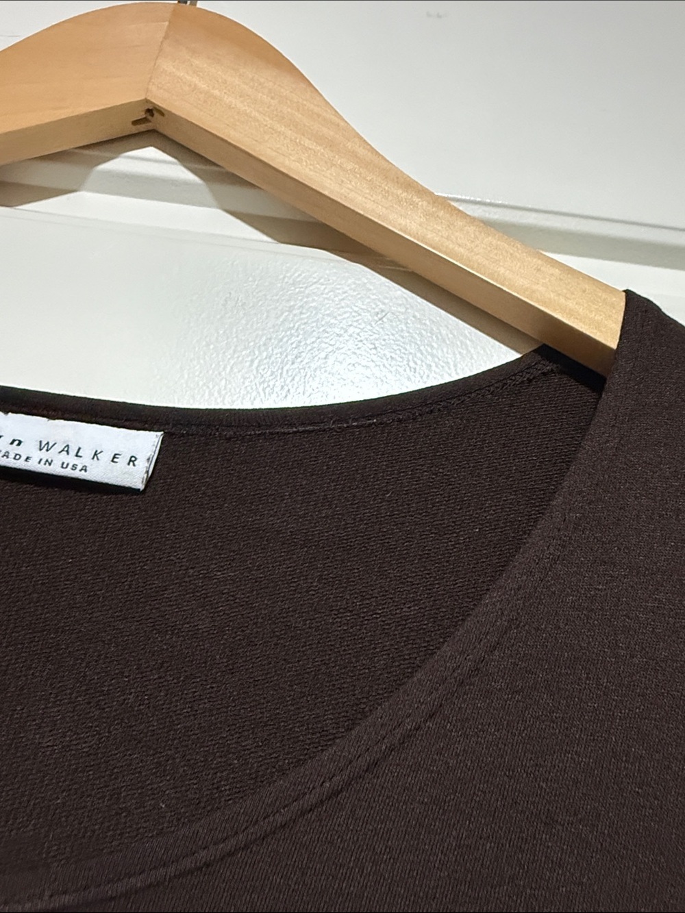 bryn Walker Long Sleeve Asymmetric Chocolate Brown Dress - Picture 6 of 9